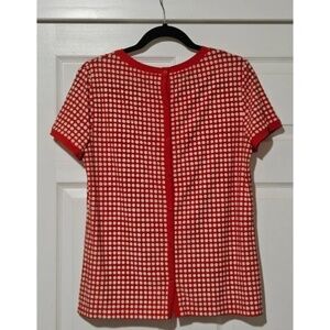Anne Klein Button Back Polka Dot Top
